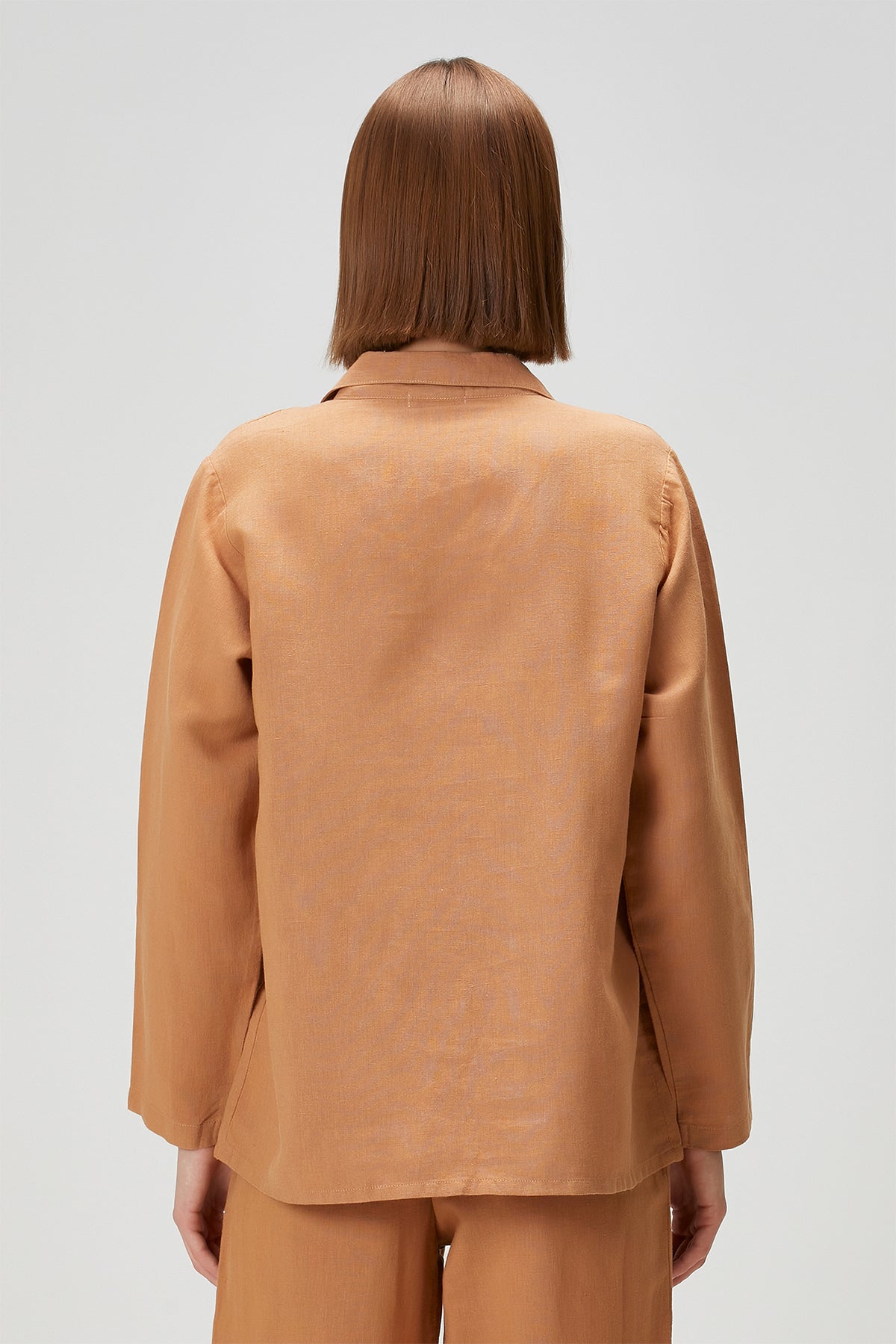 Lino Shirt Pajama Top Indian Tan