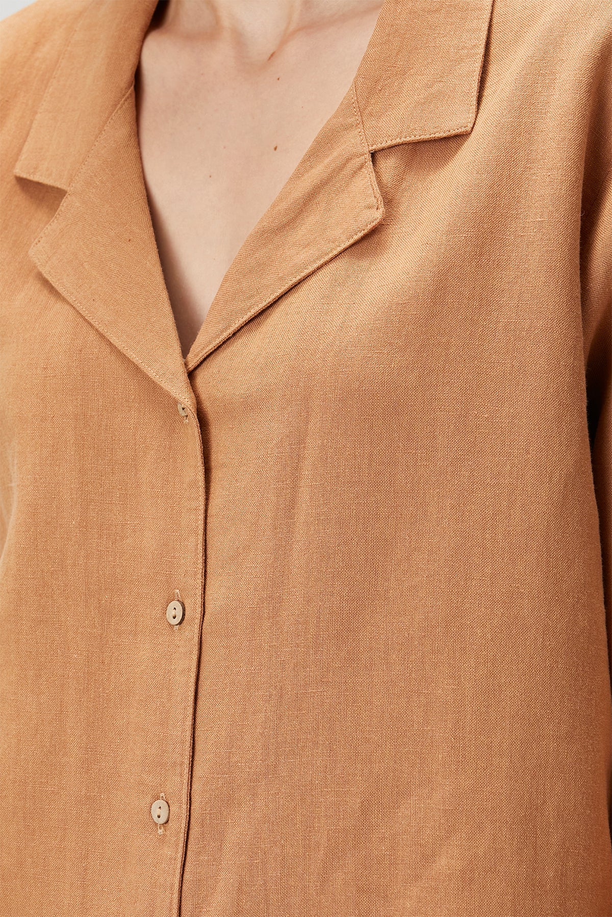 Lino Shirt Pajama Top Indian Tan