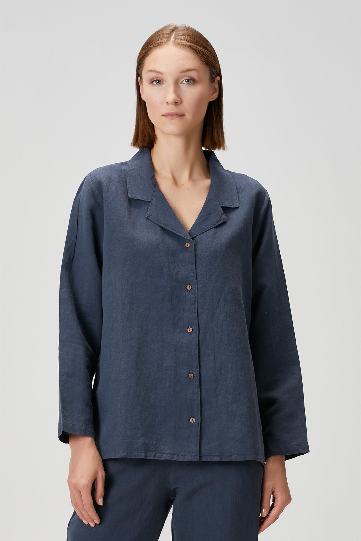 Lino Shirt Pajama Top Indigo