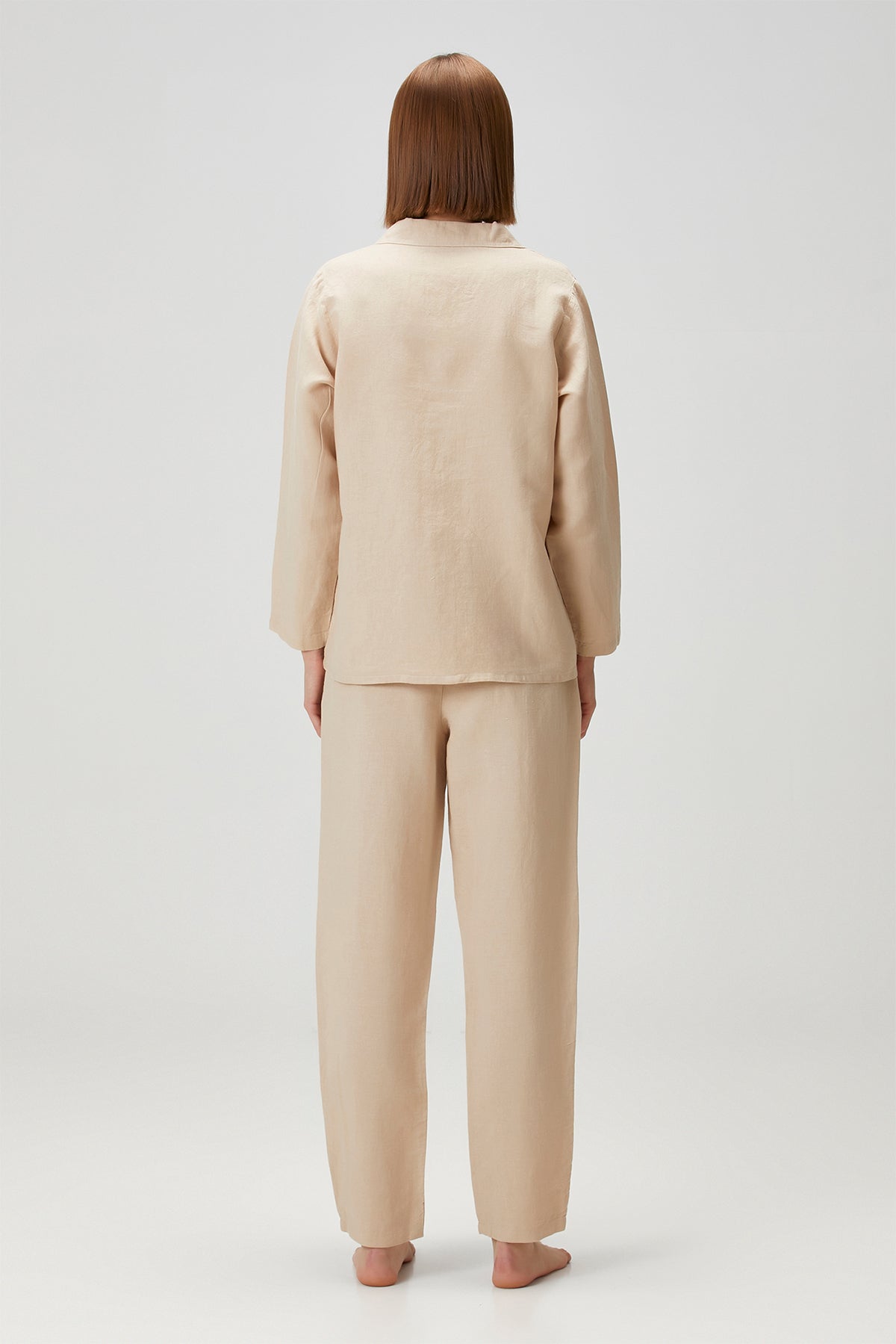 Lino Shirt Pajama Top Nougat