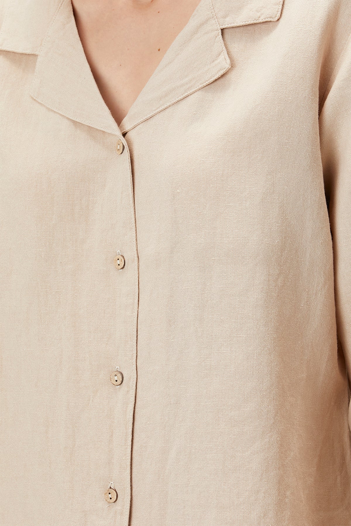Lino Shirt Pajama Top Nougat