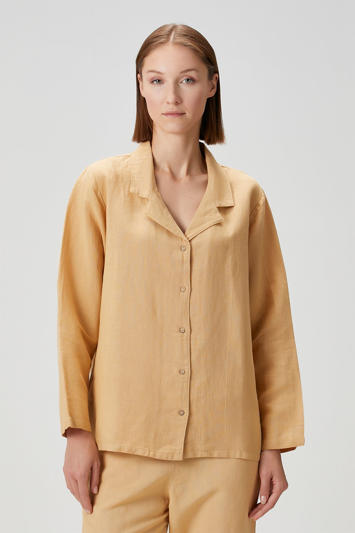 Lino Shirt Pajama Top Sand
