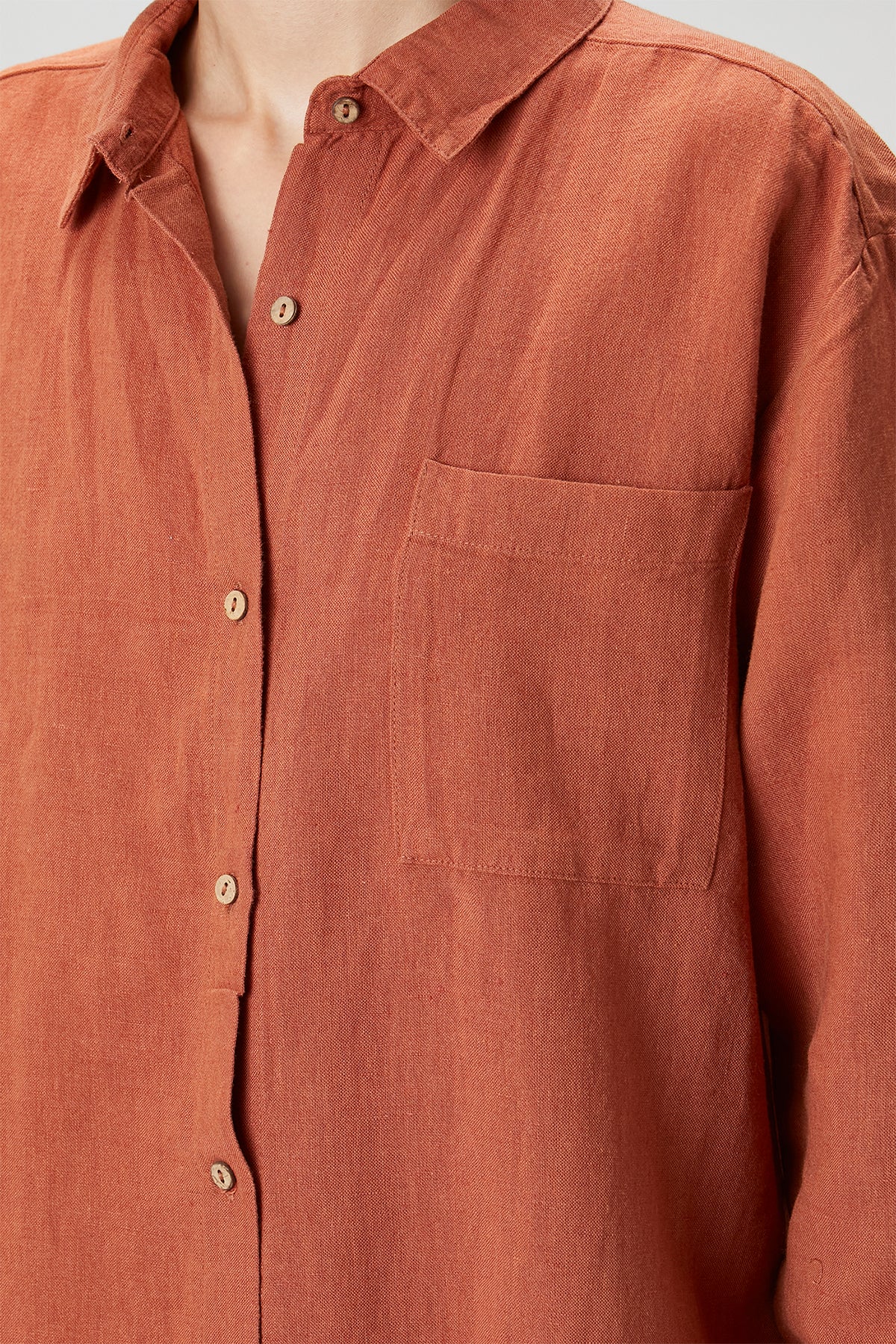 Lino Shirt Dress Spicy Orange