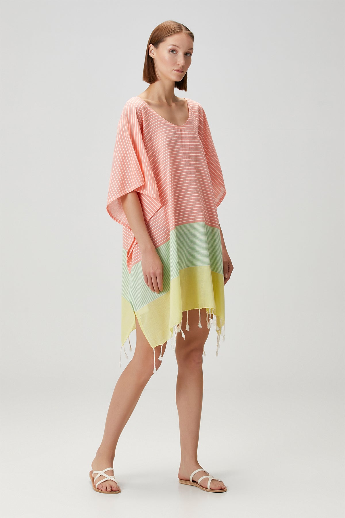 Naranja Pamuk Vual Kaftan