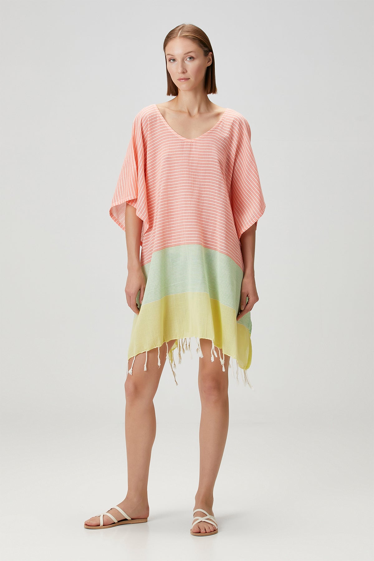 Naranja Pamuk Vual Kaftan