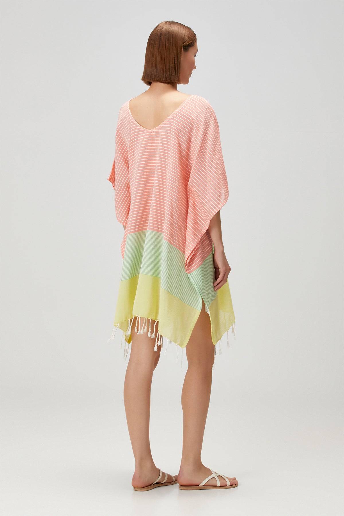 Naranja Pamuk Vual Kaftan