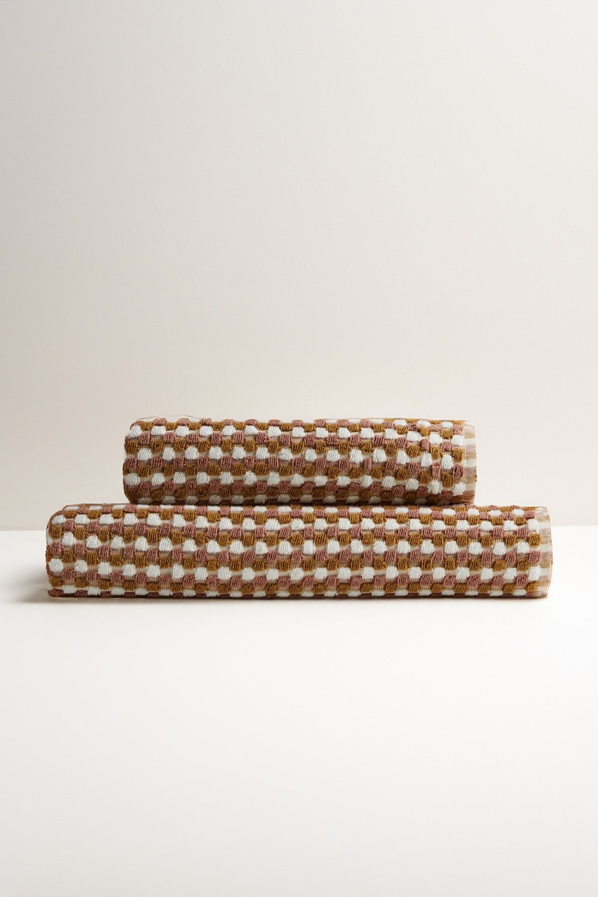 Organik Pamuk Mozaik Havlu Tarçın Rengi