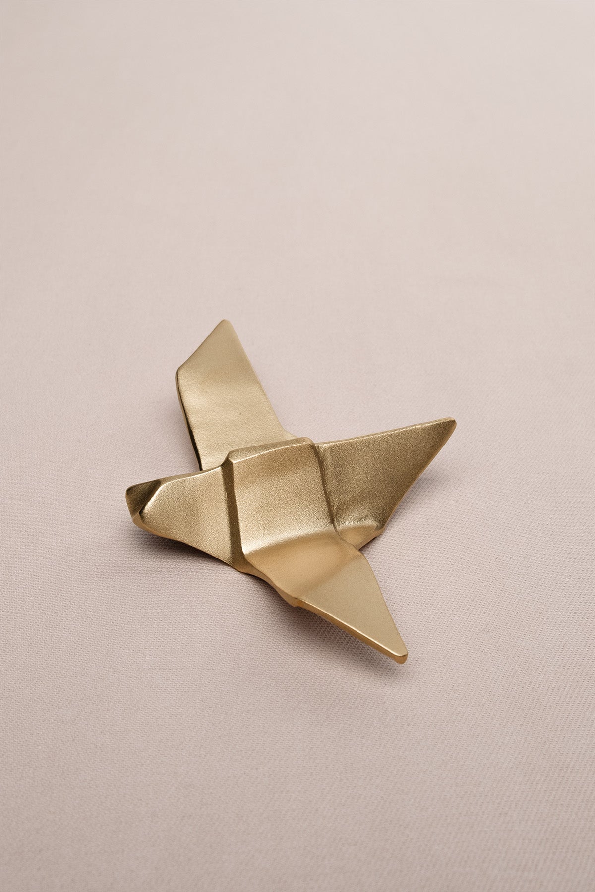 Origami Kuş Şeklinde Mat Pirinç Dekoratif Obje Gold 11x7 cm