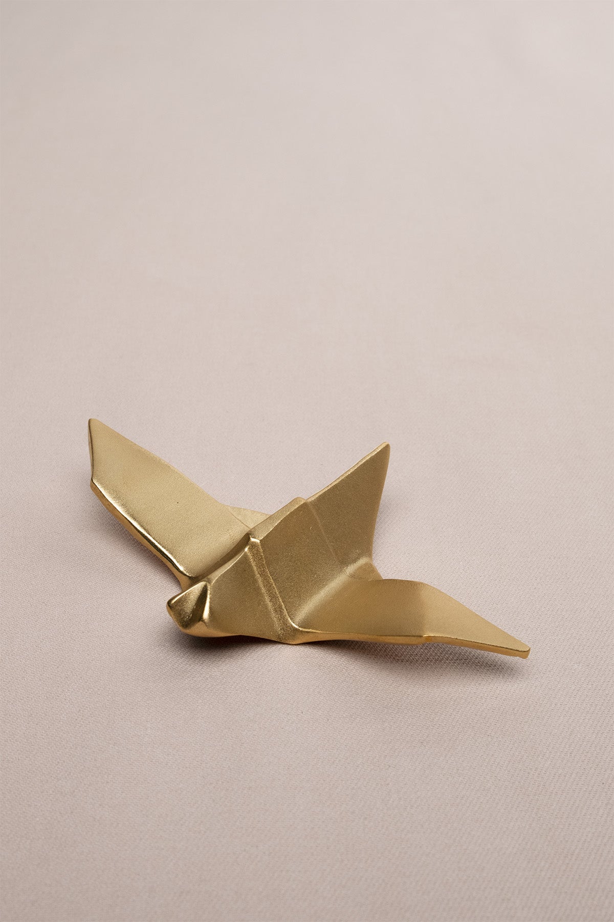 Origami Kuş Şeklinde Mat Pirinç Dekoratif Obje Gold 11x7 cm