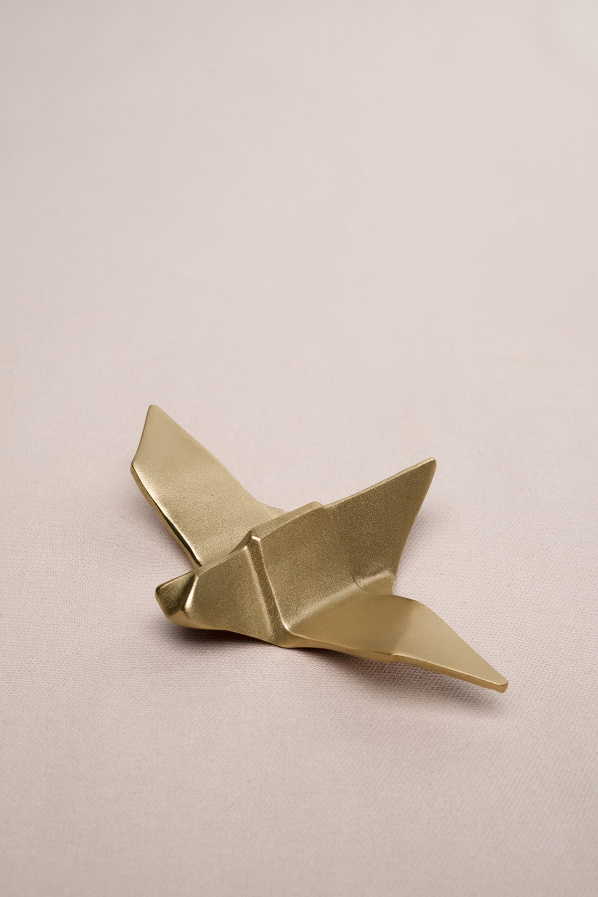 Origami Kuş Şeklinde Mat Pirinç Dekoratif Obje Gold 11x7 cm