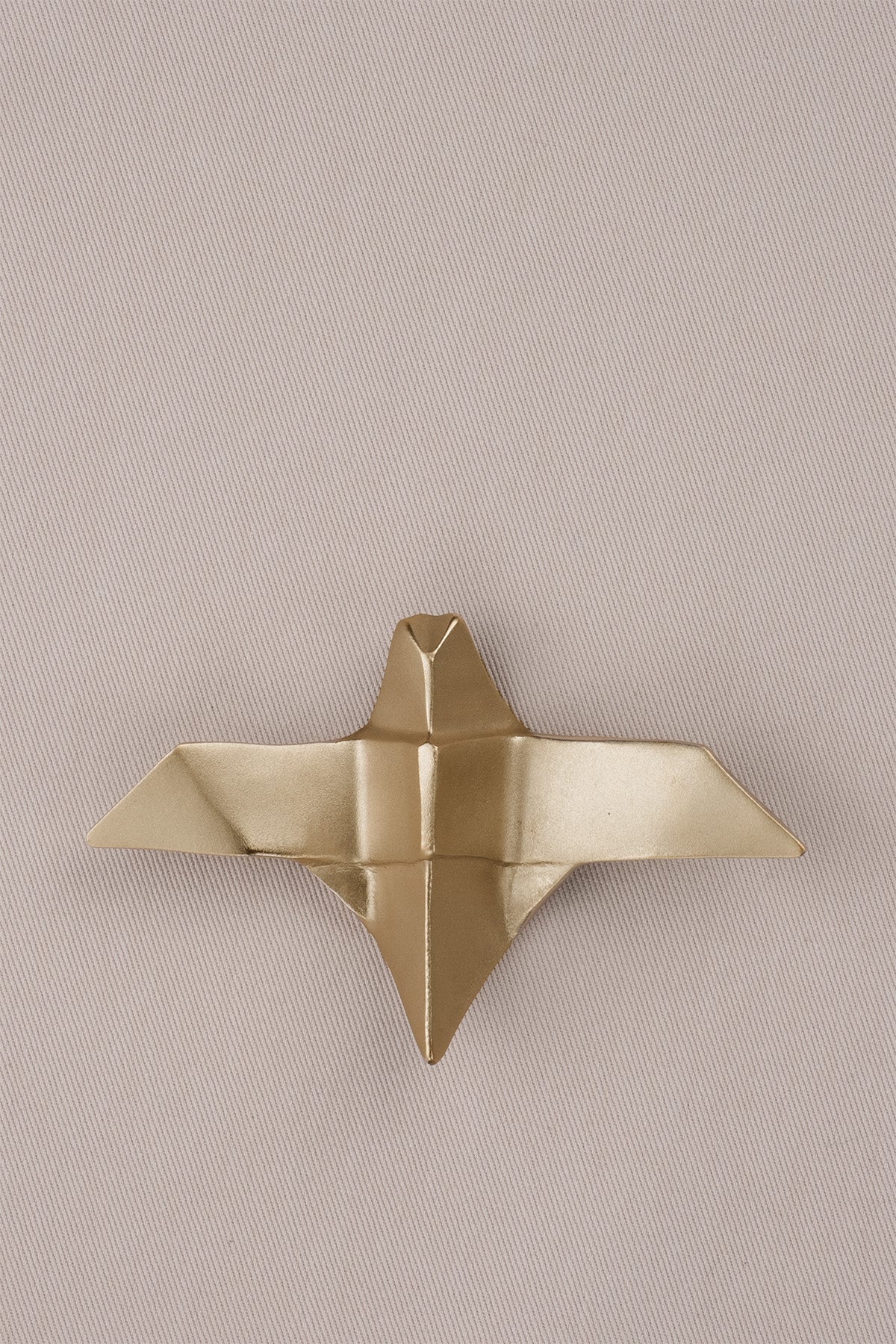 Origami Kuş Şeklinde Mat Pirinç Dekoratif Obje Gold 11x7 cm