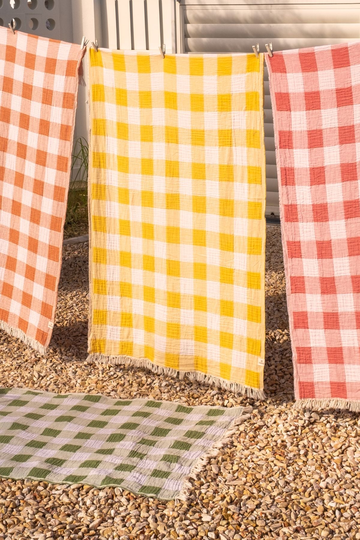 Plaid Müslin Peştamal Sarı