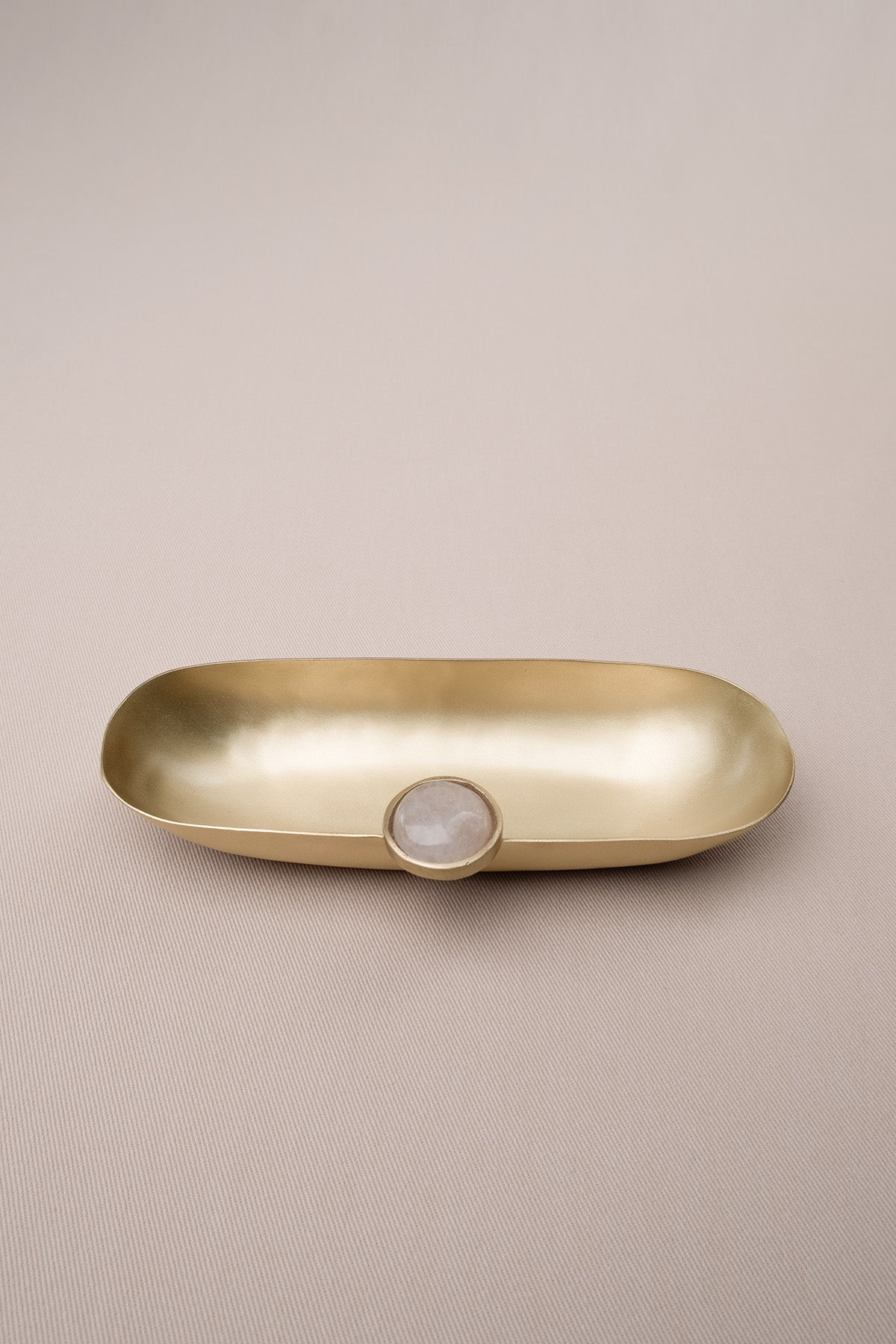 Poppins Mat Pirinç Oval Dekoratif Obje Gold 16x5x3 cm