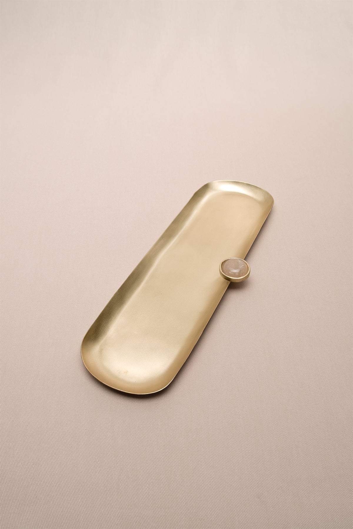 Poppins Mat Pirinç Oval Dekoratif Obje Gold 26x9 cm