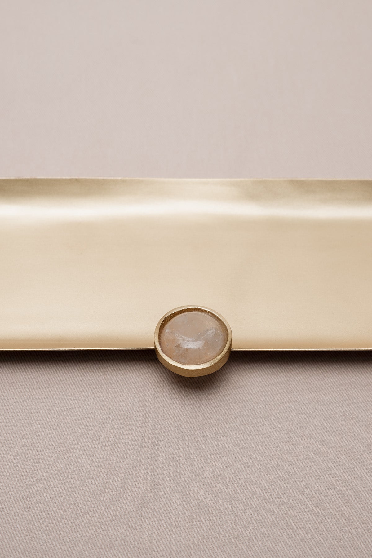 Poppins Mat Pirinç Oval Dekoratif Obje Gold 26x9 cm