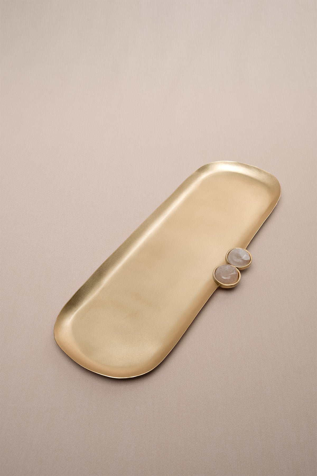 Poppins Mat Pirinç Oval Dekoratif Obje Gold 30x12 cm