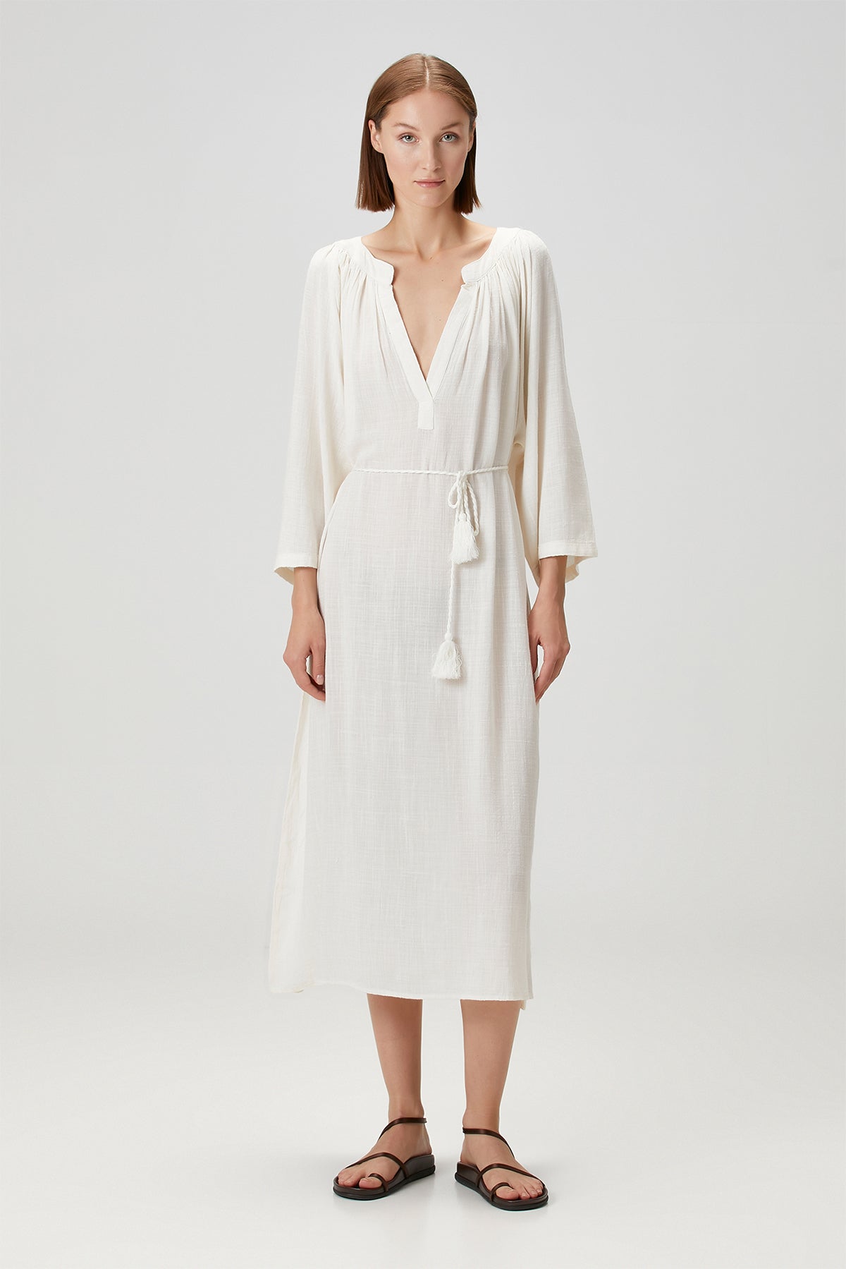 Poseidon Dress (Buttoned) Ecru