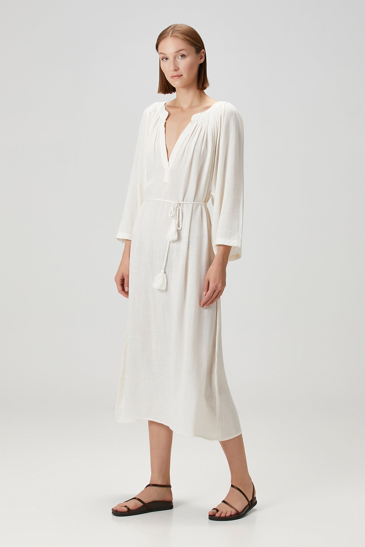 Poseidon Dress (Buttoned) Ecru