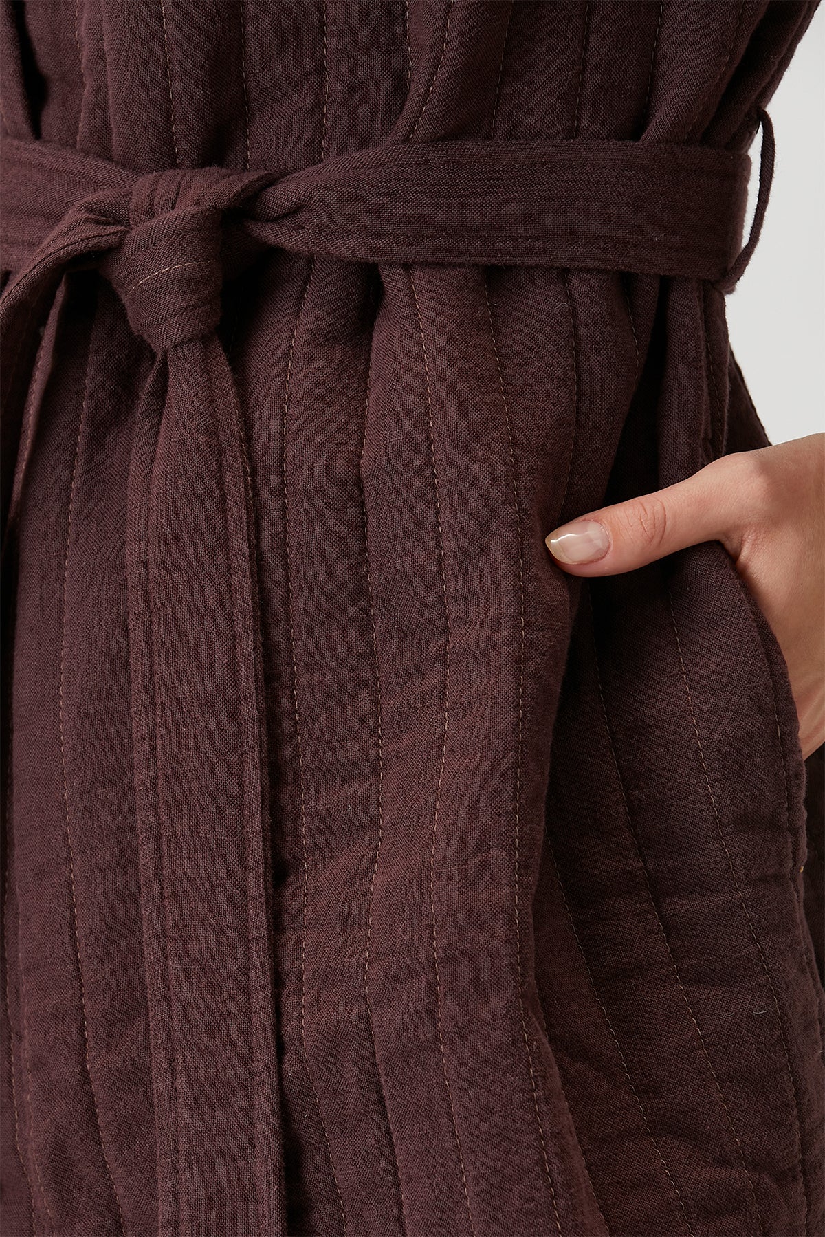 Quilted Keten Ceket Wine