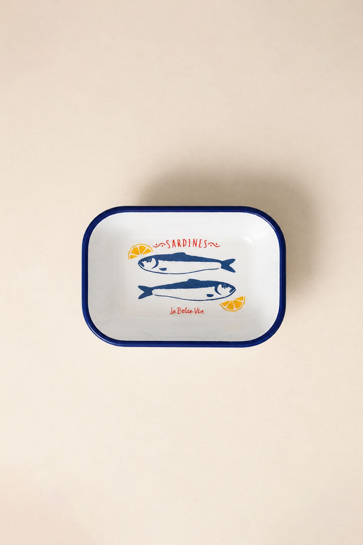 Sardines Sardalya Desenli Emaye Çerezlik, Meze Tabağı 16x11x3,5 cm