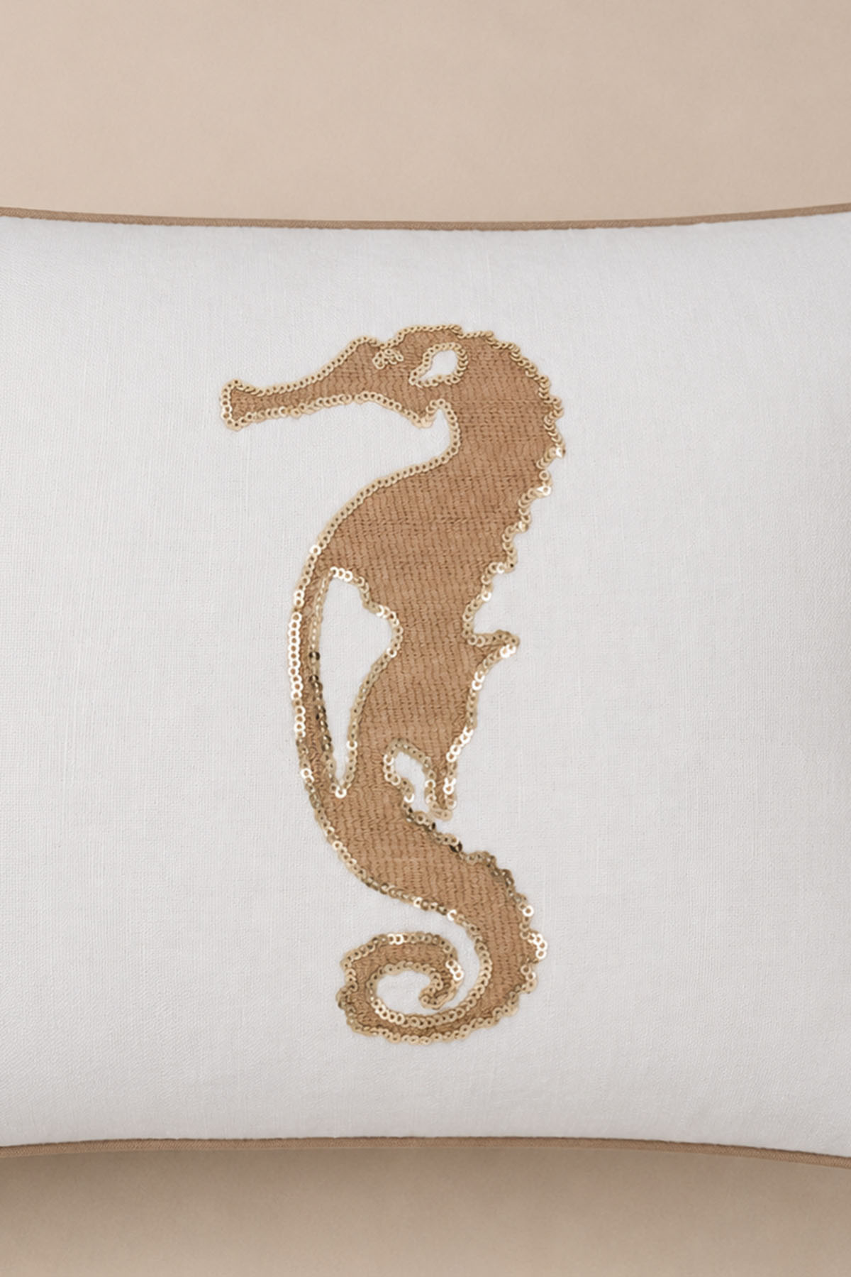 Seahorse Embroidered Cushion Cover 30 × 50 cm
