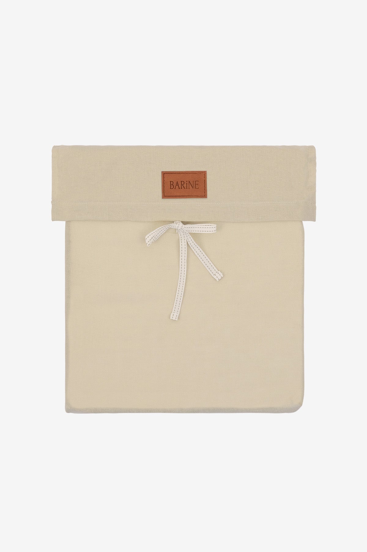 Yıkanmış Keten Çift Kişilik Nevresim Seti Bej