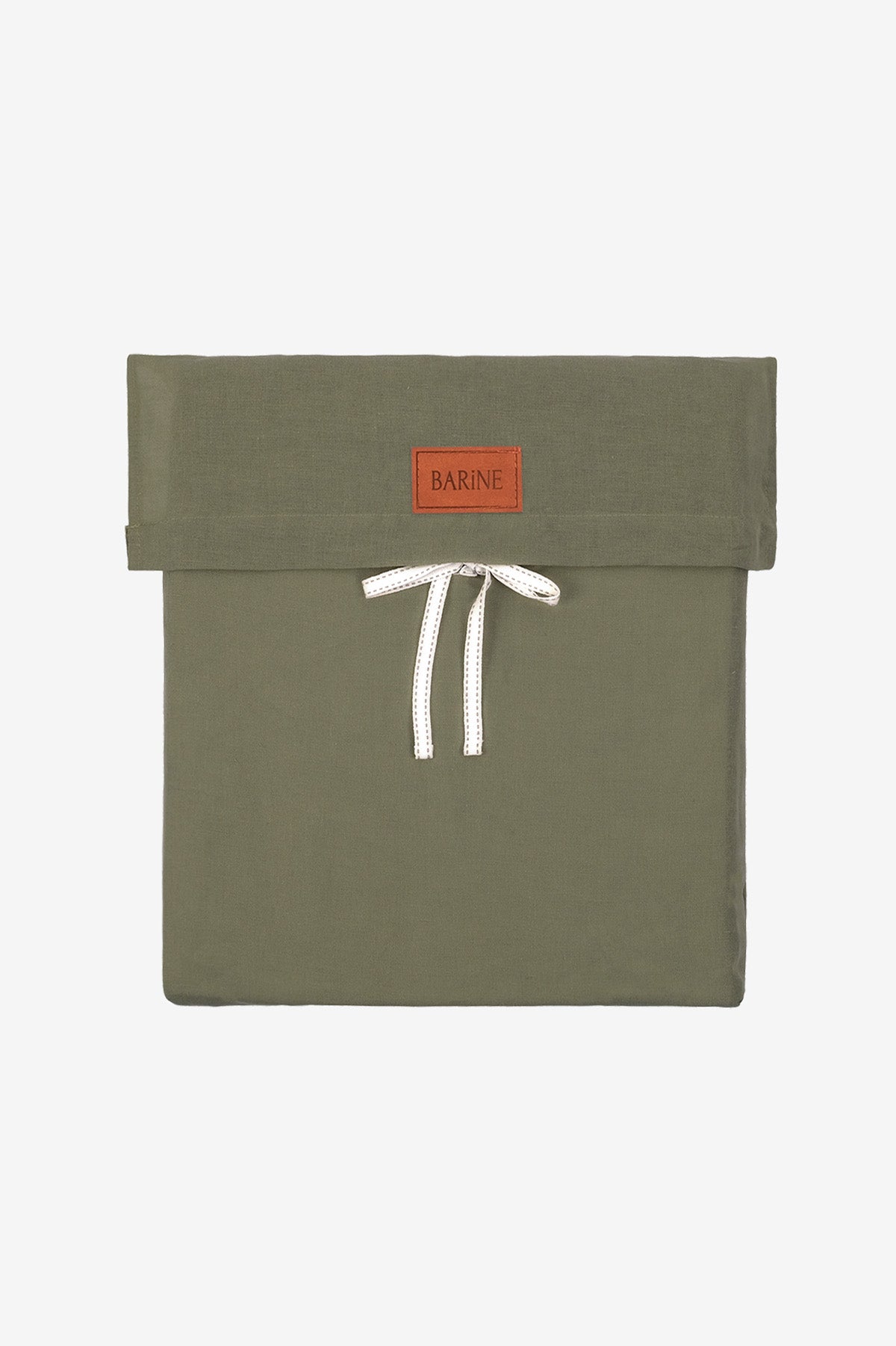 Yıkanmış Keten Çift Kişilik Nevresim Seti Haki