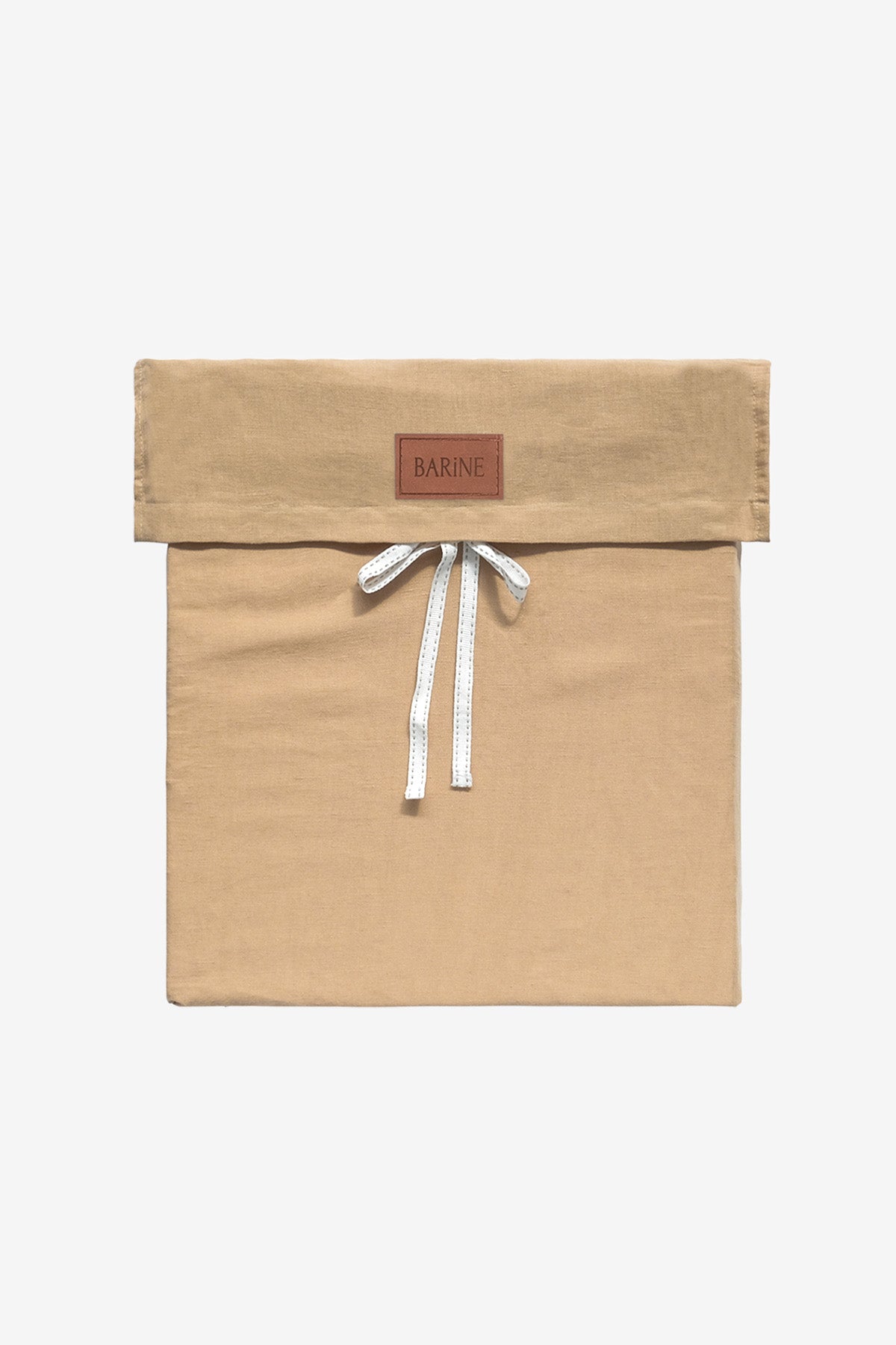 Yıkanmış Keten Çift Kişilik Nevresim Seti Kum Rengi