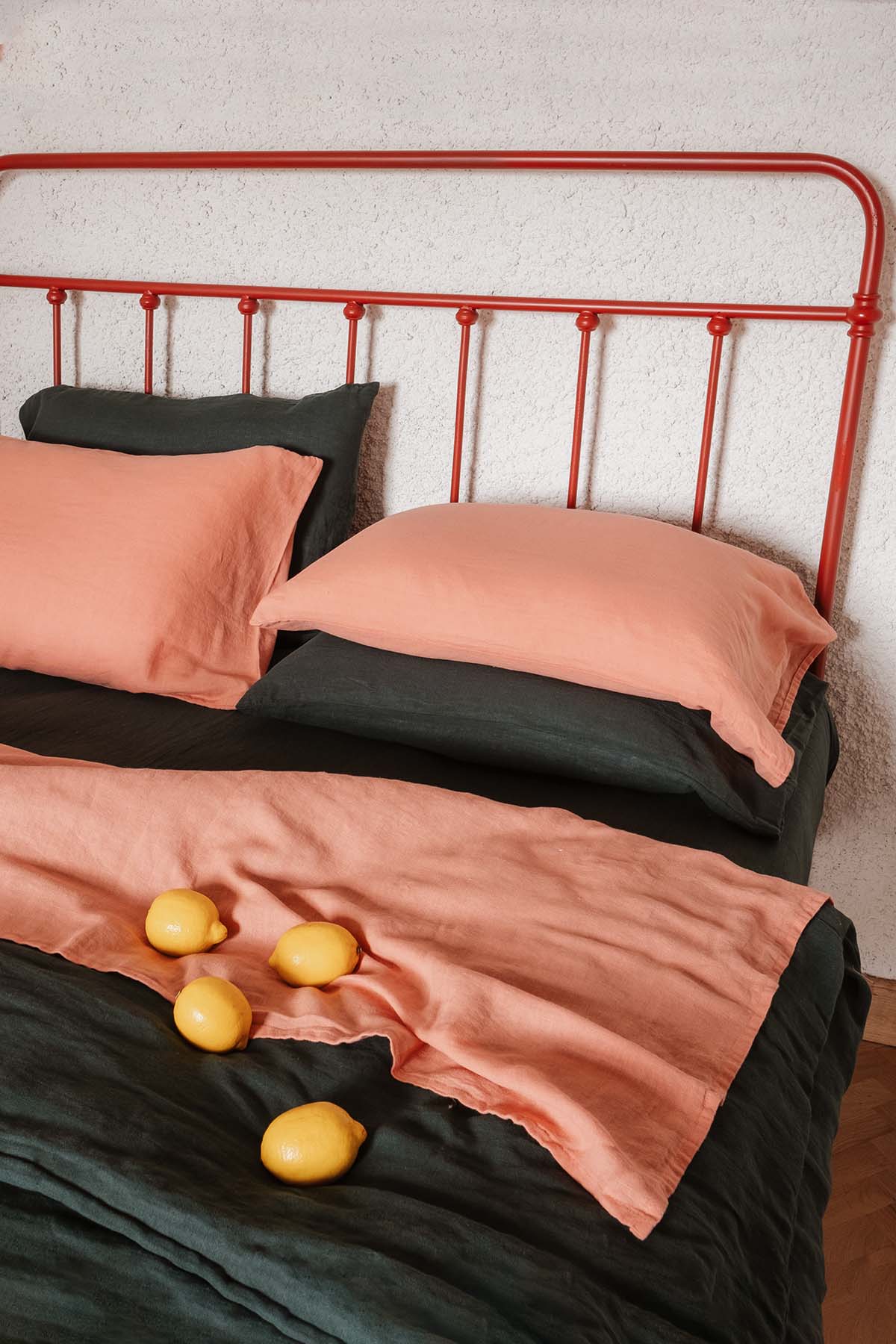 Serenity Linen Duvet Cover Shrimp