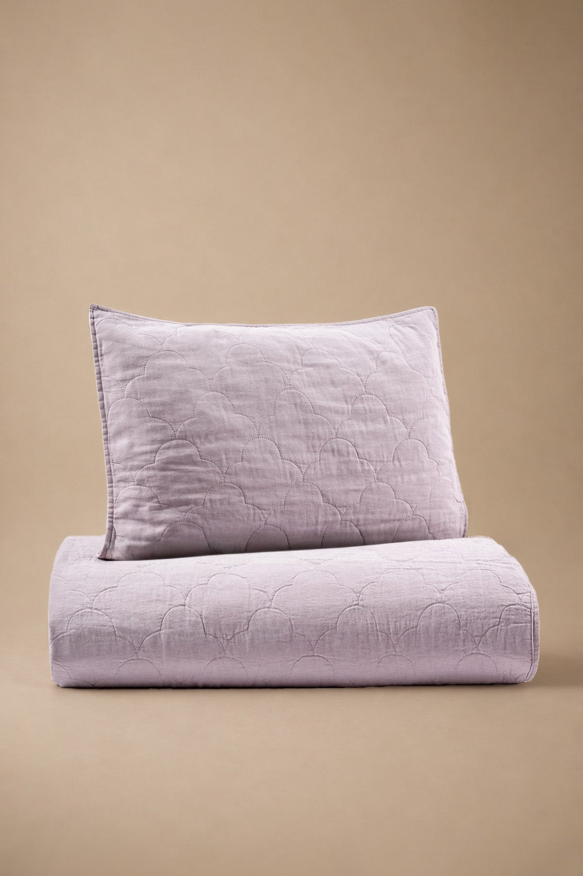 Serenity Quilted Linen Bedspread Orchid