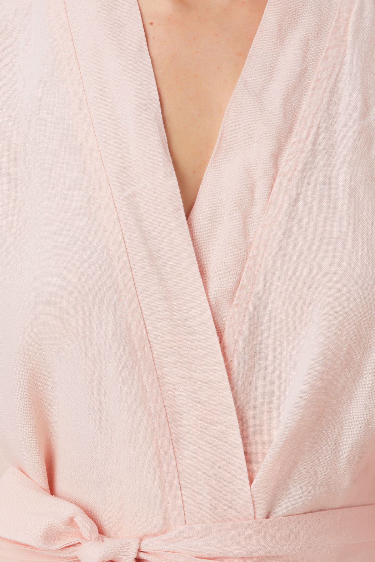 Serenity Yıkanmış Keten Kimono Pembe