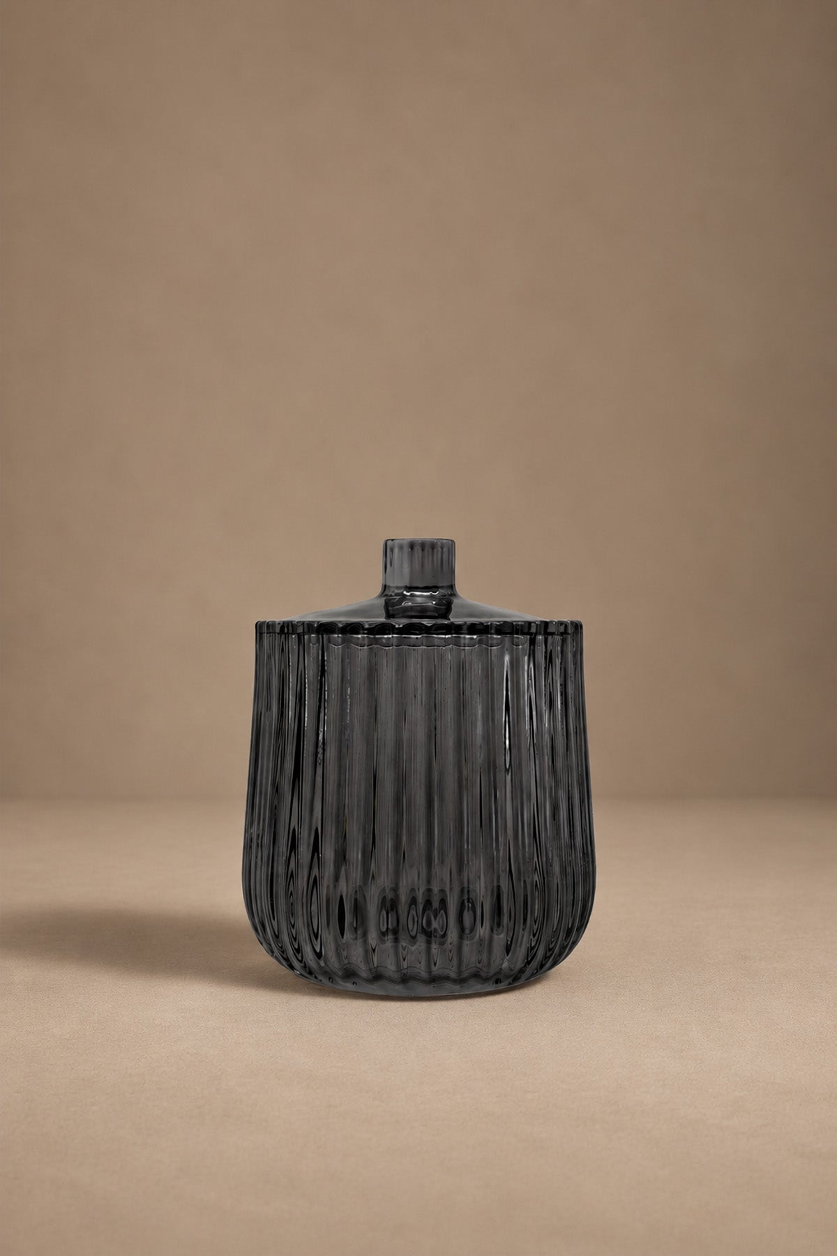 Shadow Anthracite Glass Bathroom Jar. Cotton Ball Holder