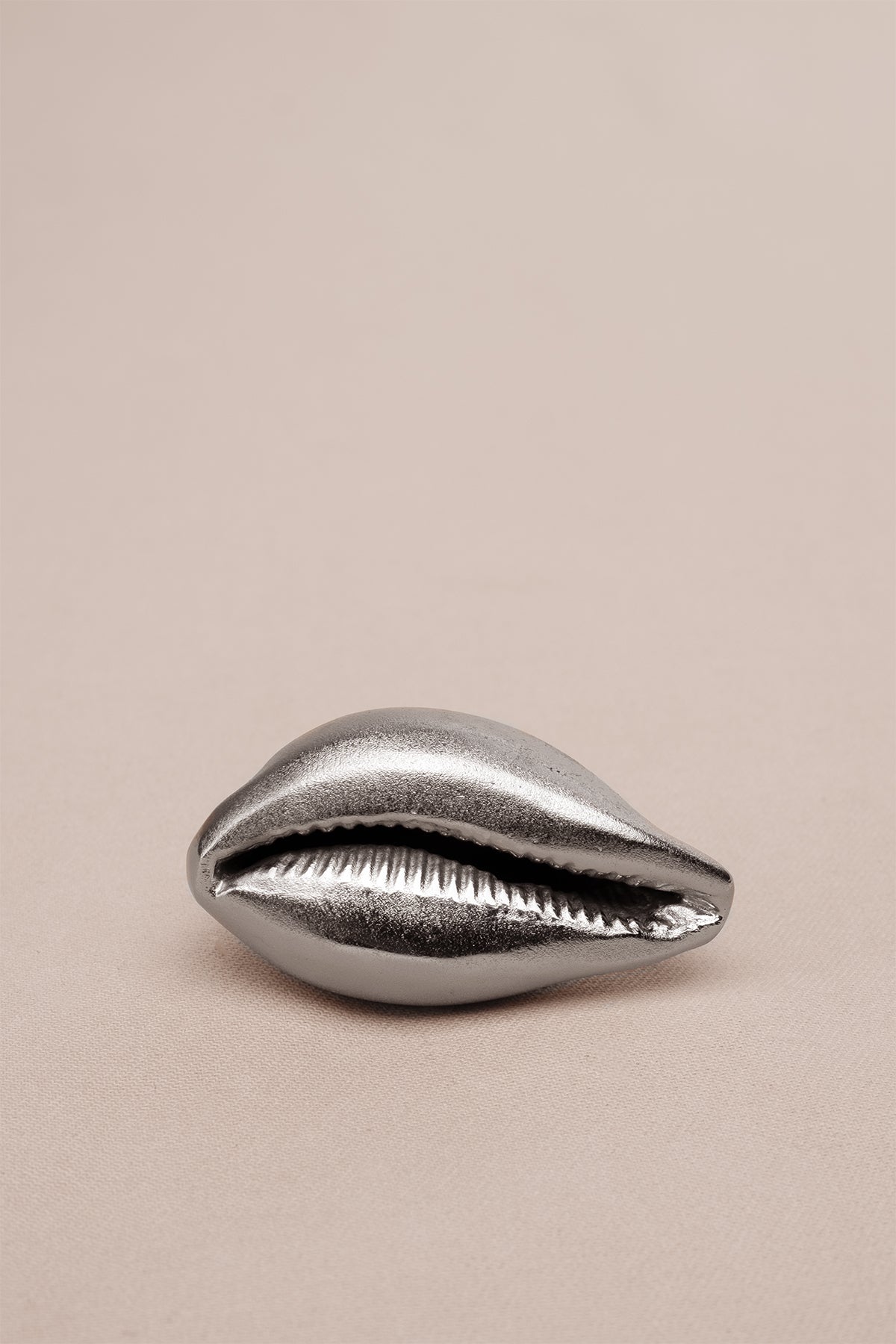 Deniz Kabuğu Şeklinde Metal Dekoratif Obje Gümüş 5x3 cm