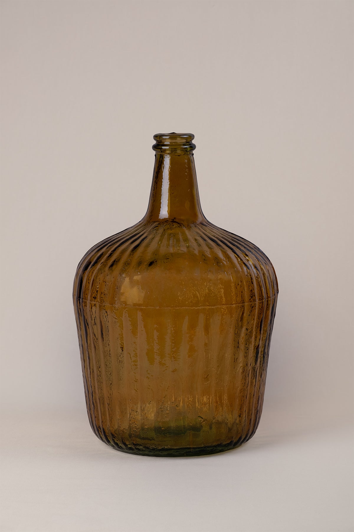 Çizgili Büyük Cam Vazo 25x38 cm Amber