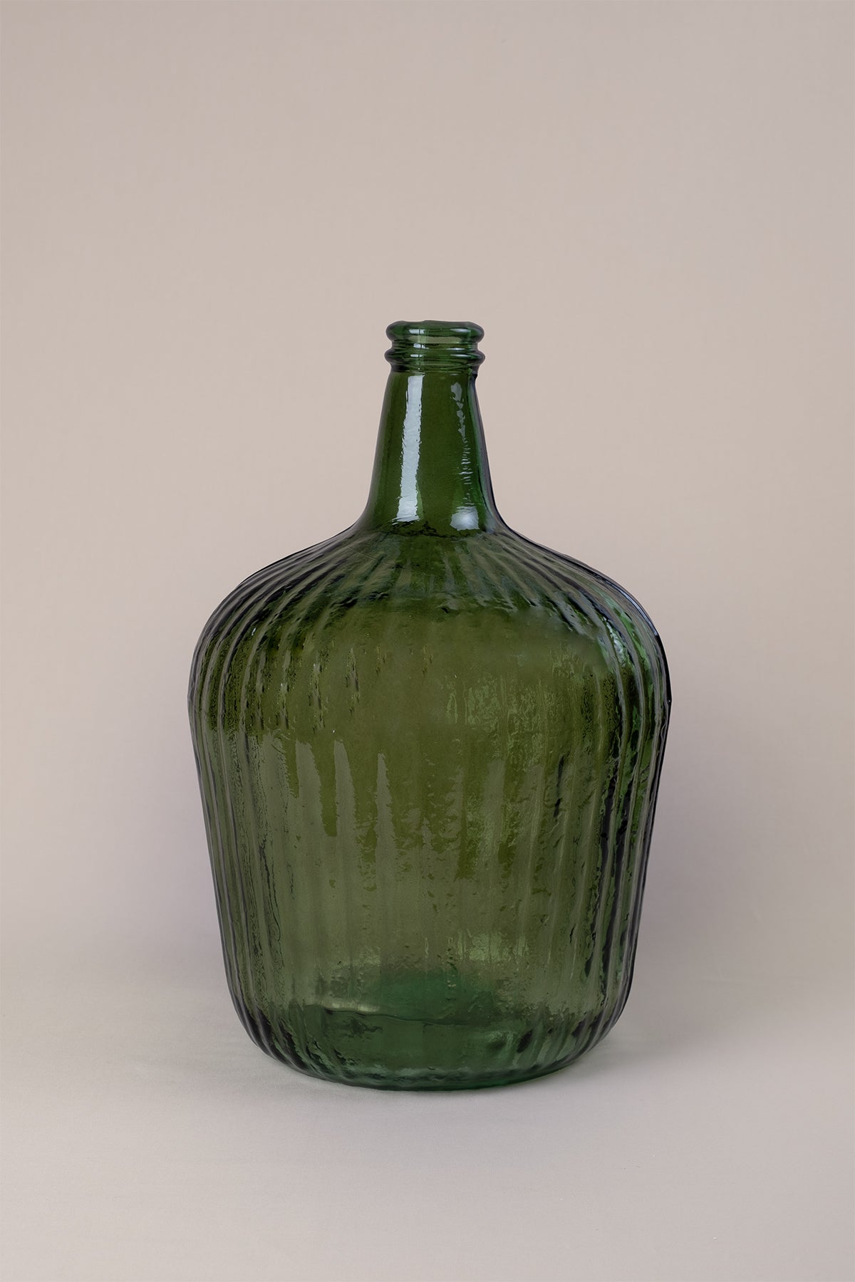 Çizgili Büyük Cam Vazo 25x38 cm Yeşil