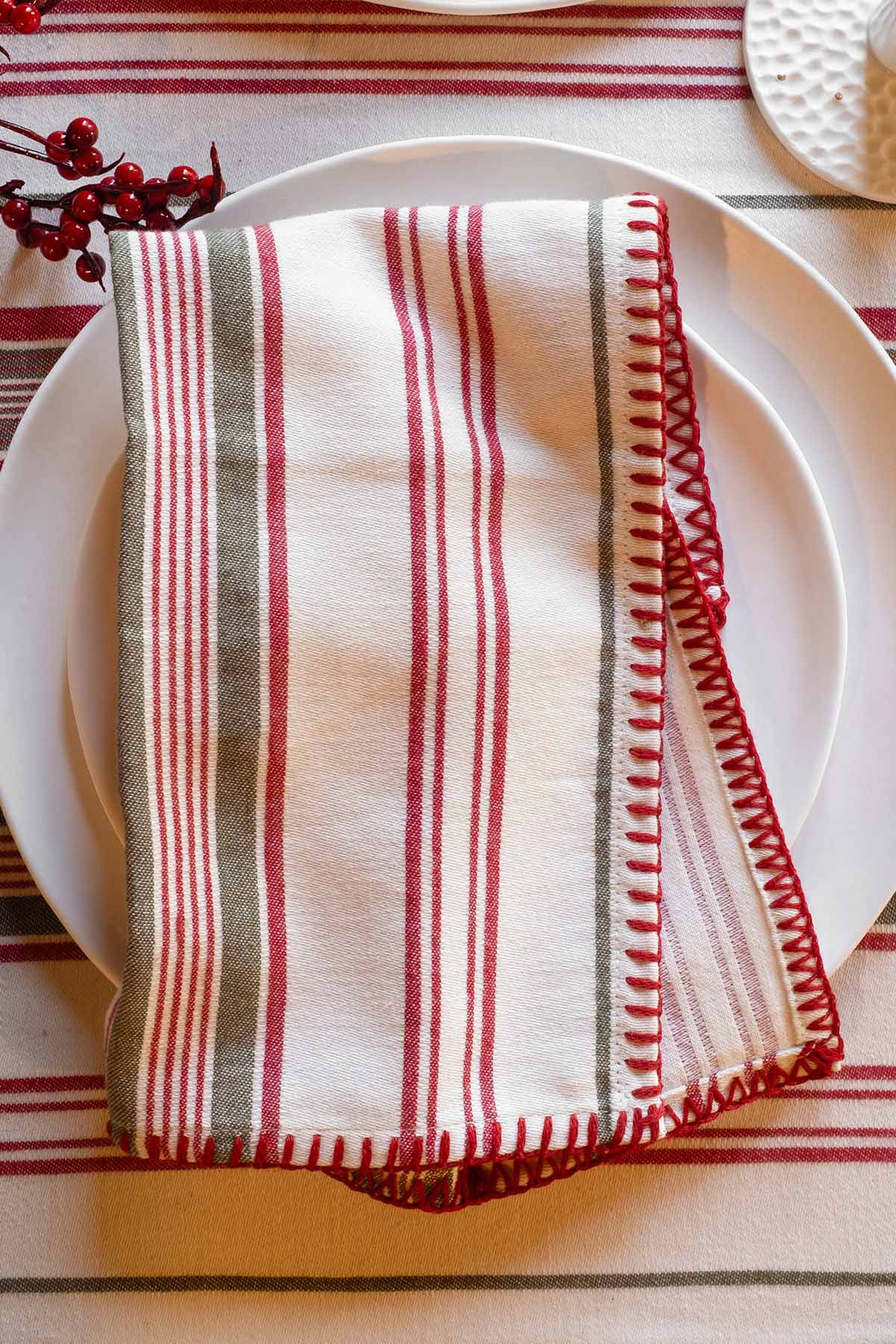 Çizgili Pamuk 2'li Peçete Seti