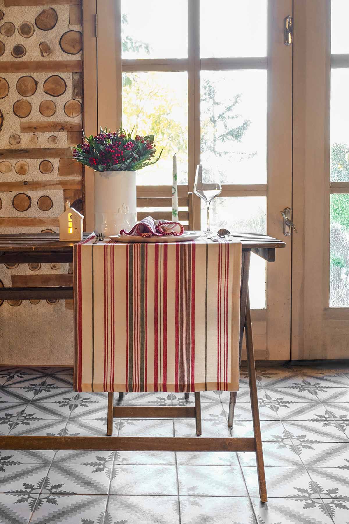 Çizgili Pamuk Runner