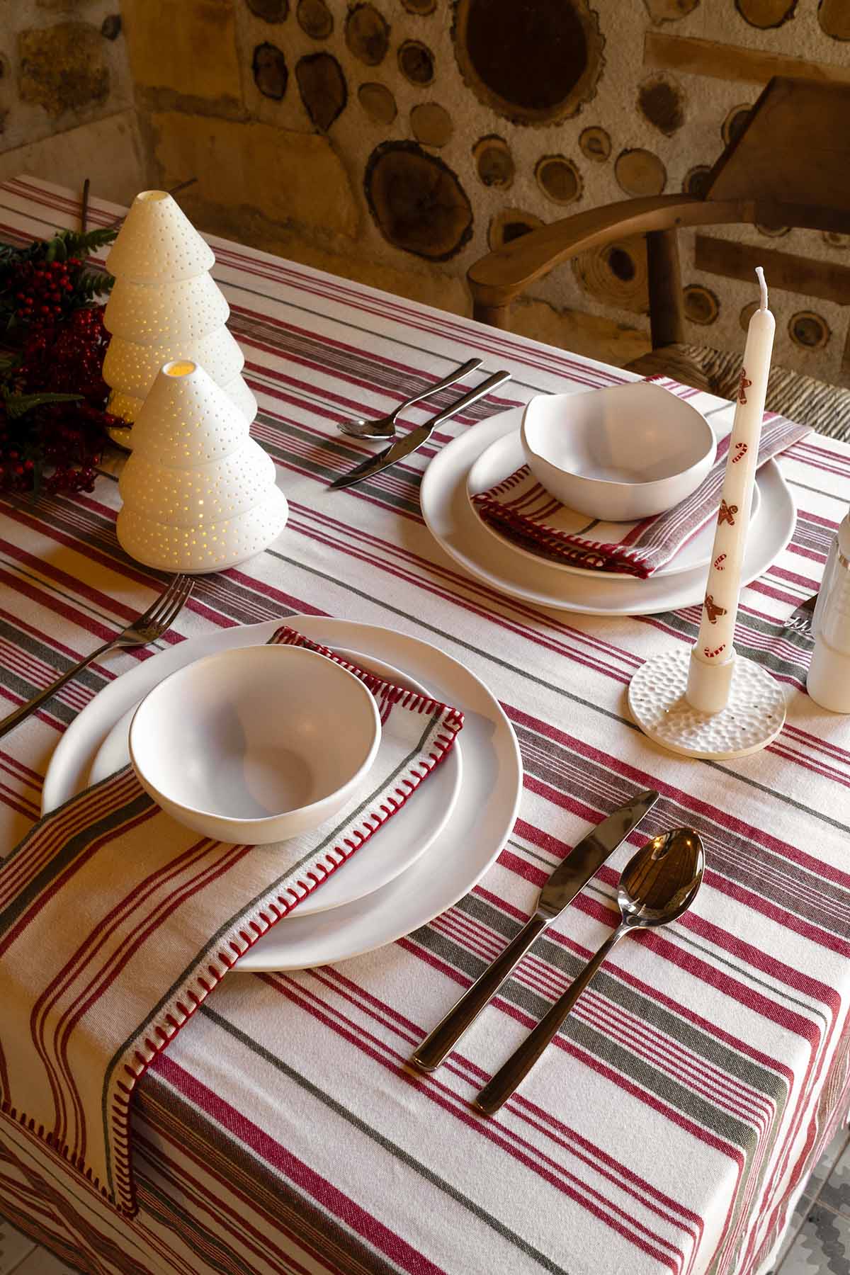 Çizgili Pamuk 2'li Peçete Seti