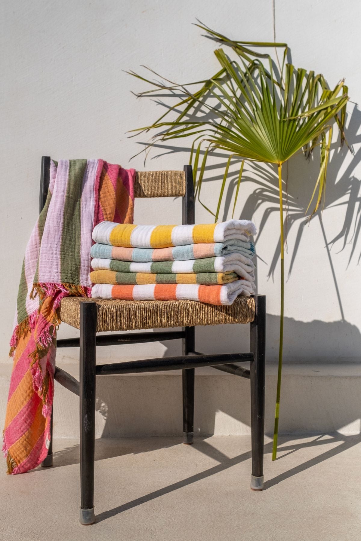 Striped Gauze Peştamal Mint