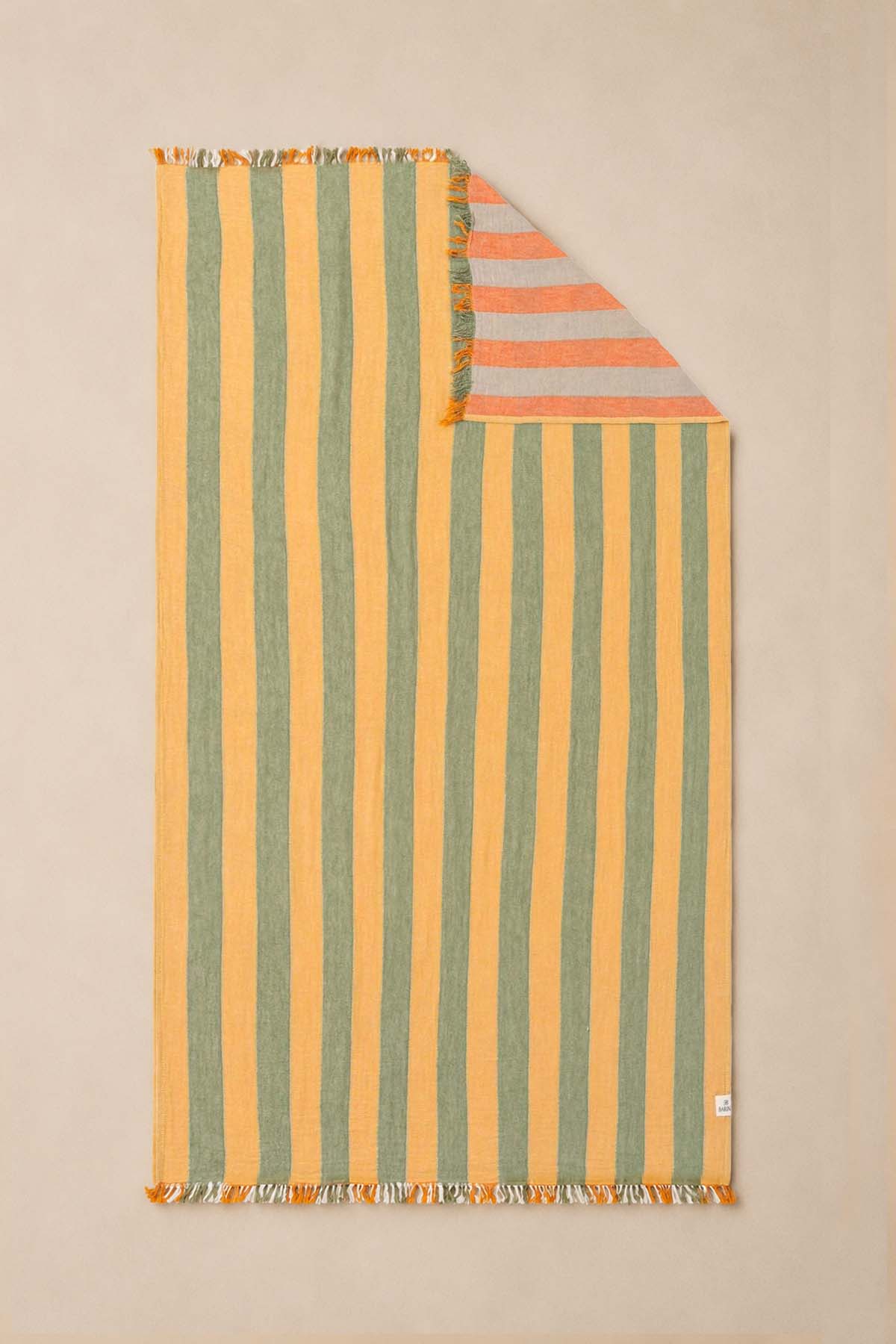 Striped Gauze Pestemal Yellow