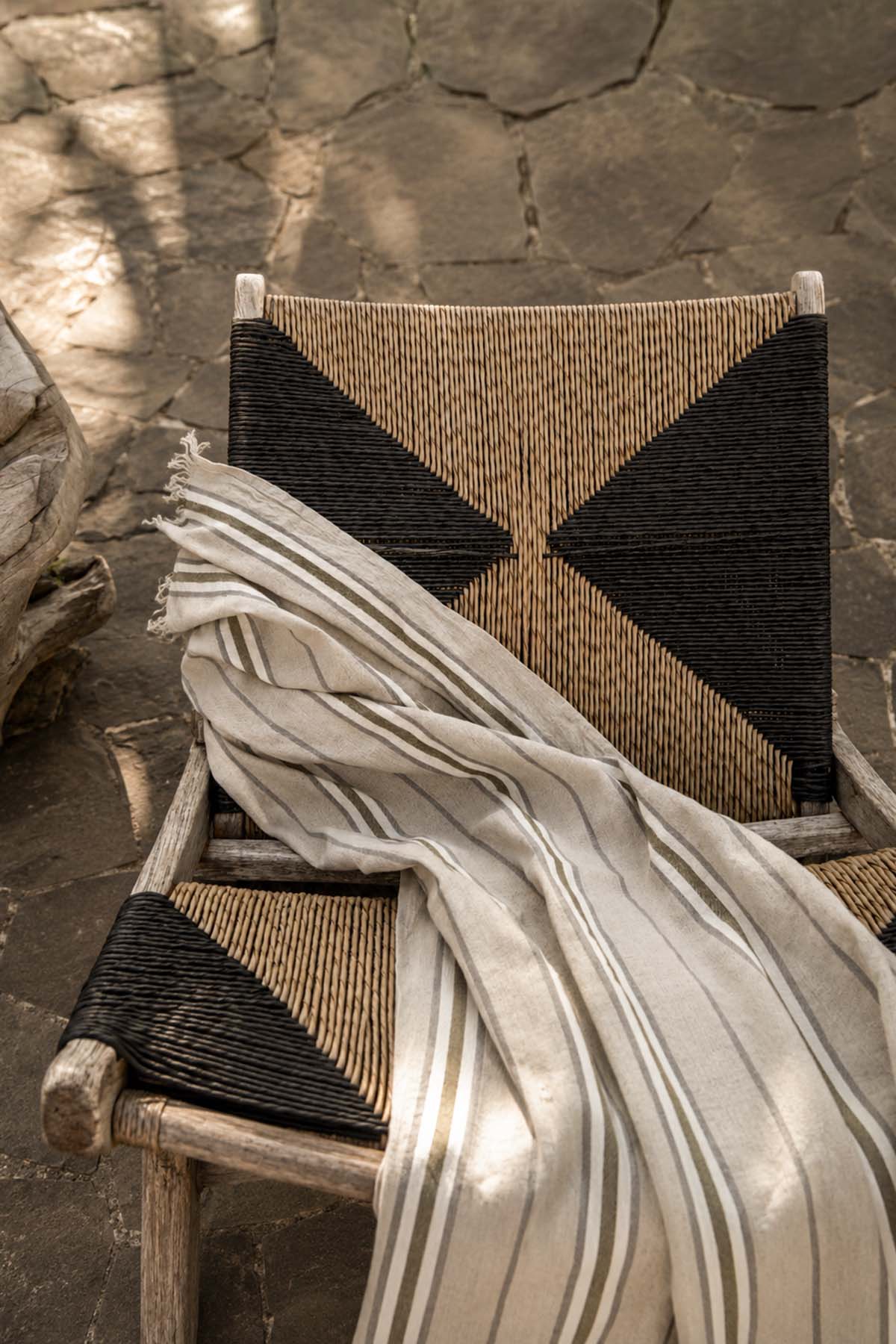 Striped Linen Linen Peshtamal Khaki