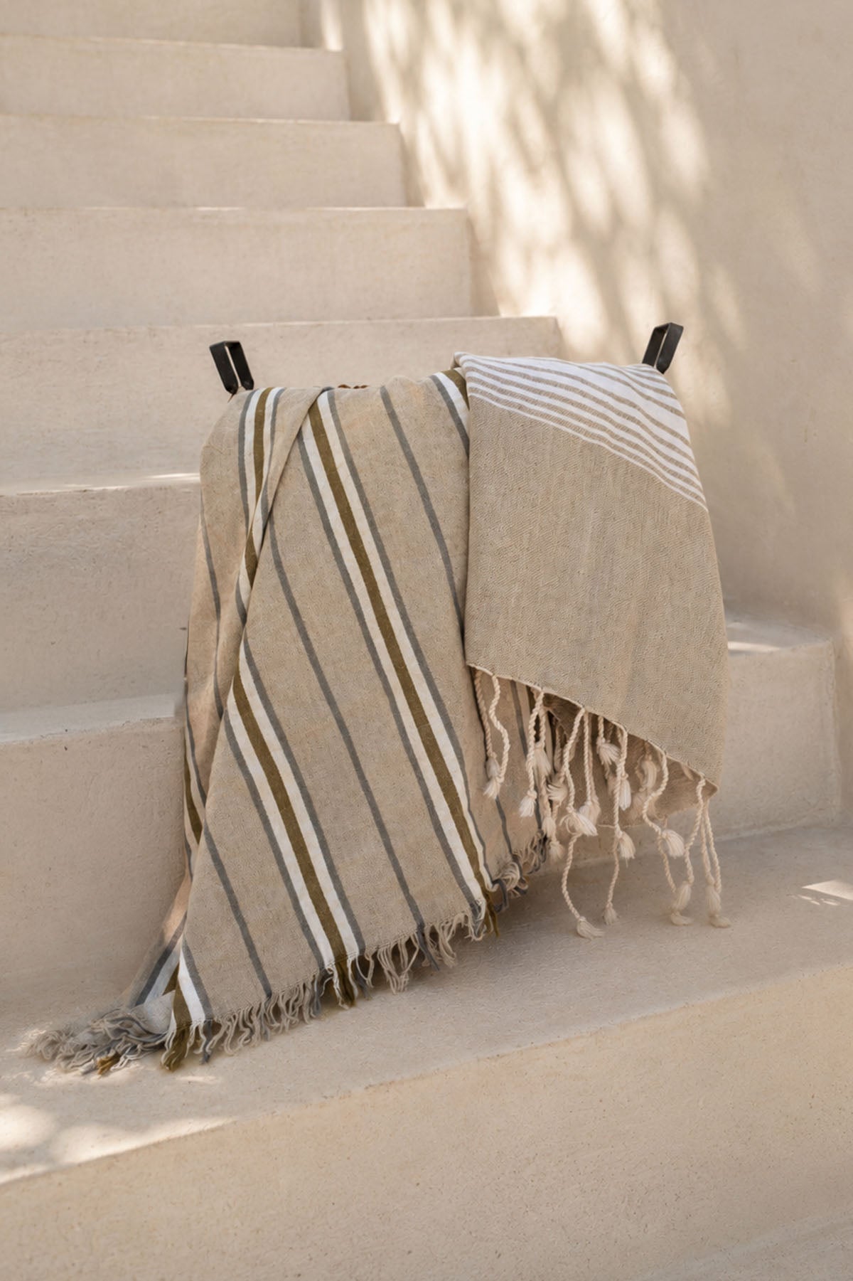 Striped Linen Linen Peshtamal Khaki