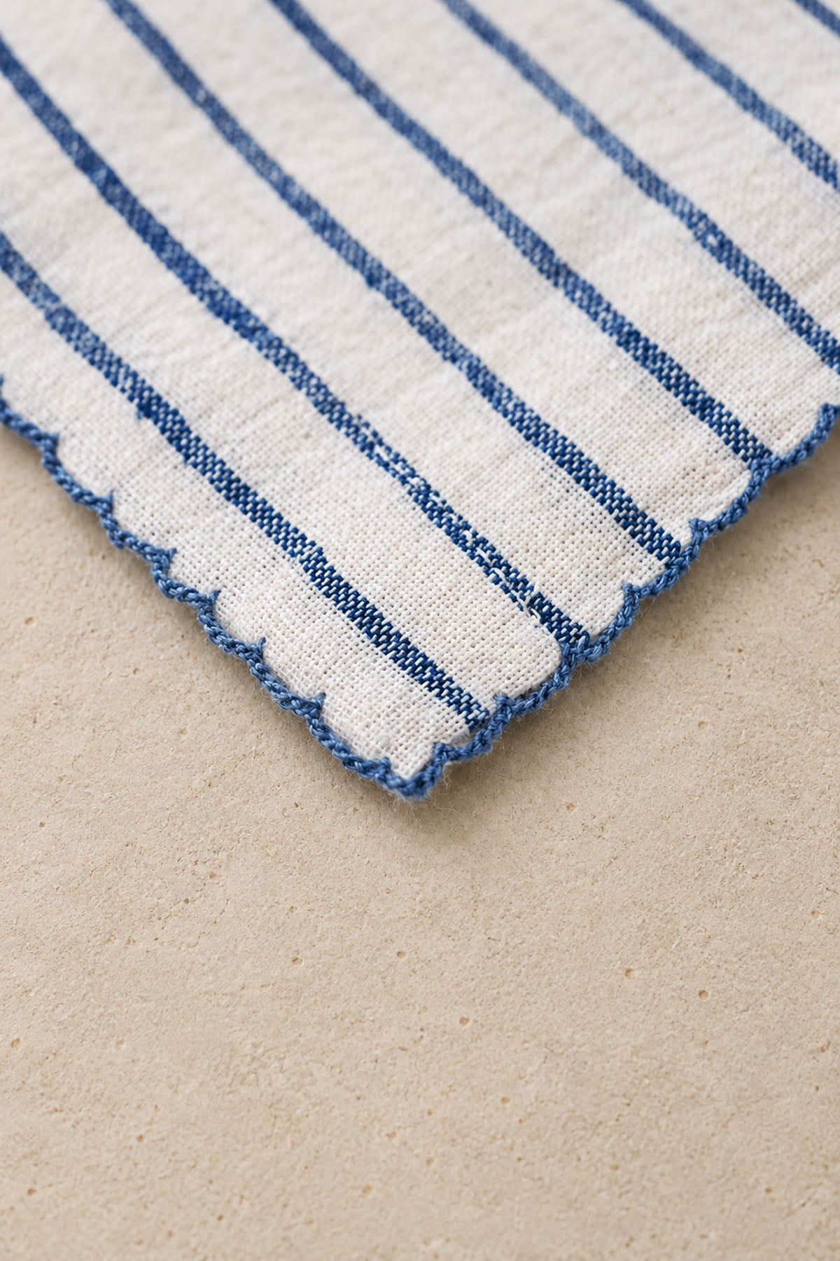 Striped Decorative Topstitched Tablecloth