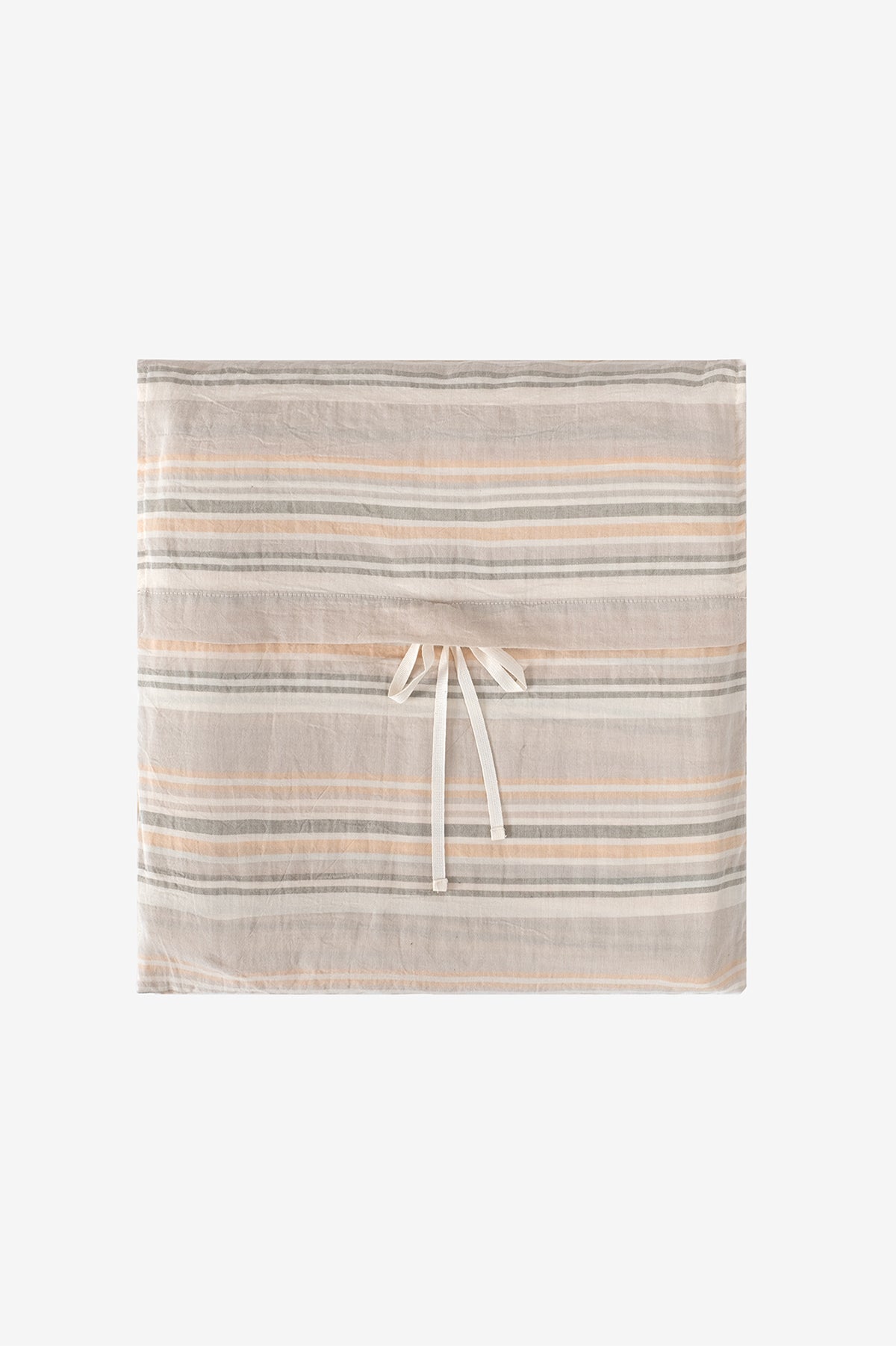 Çizgili Smooth Perkal Çift Kişilik Nevresim Seti Sarı