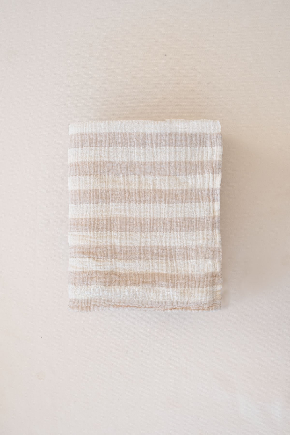 Stripy Muslin 100x100 Beige