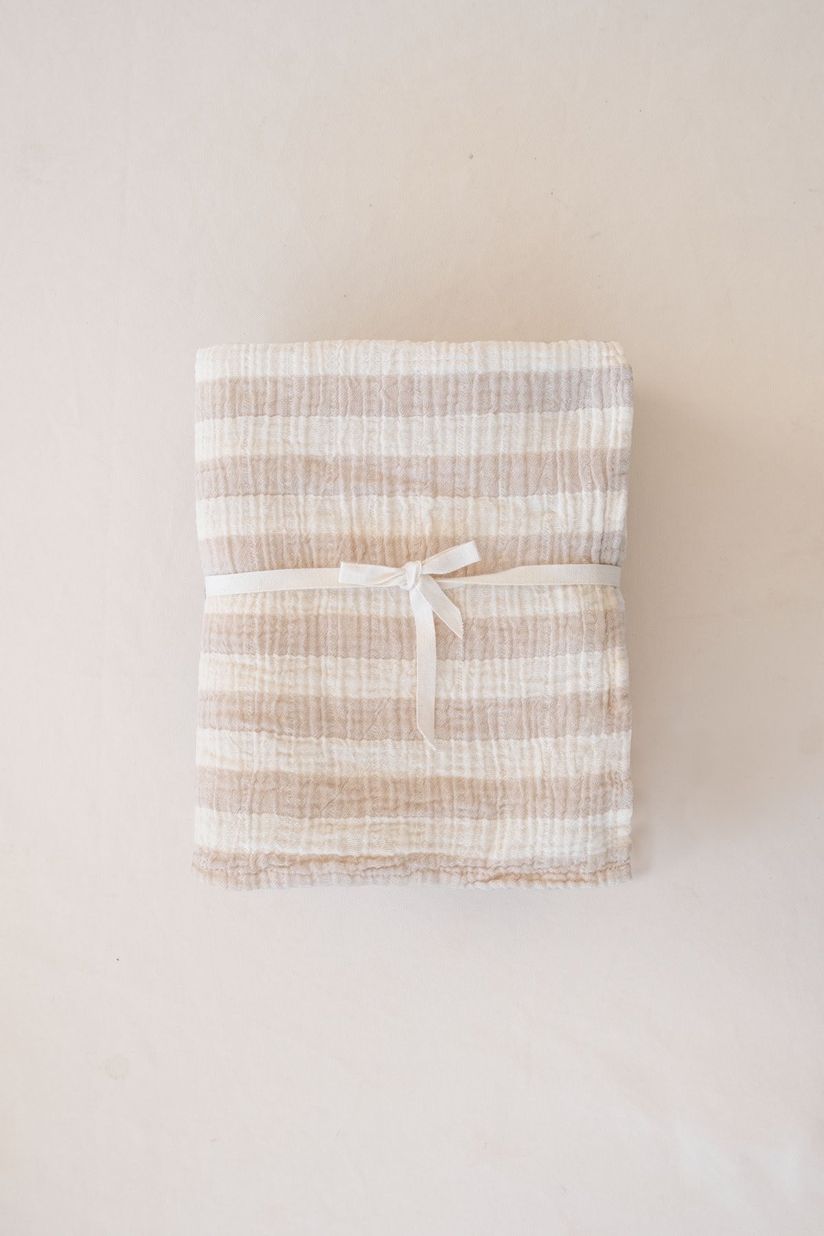 Stripy Muslin 100x100 Beige