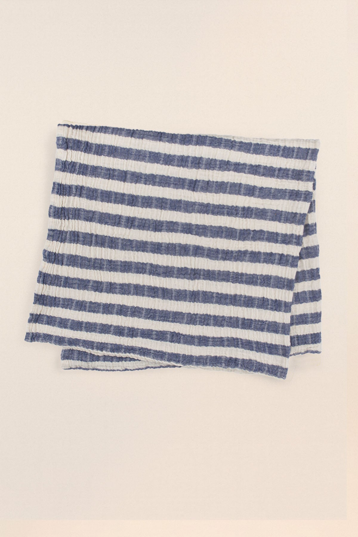 Çizgili İnce Müslin Bebek Örtüsü 2'li Set 80x80 cm Lacivert