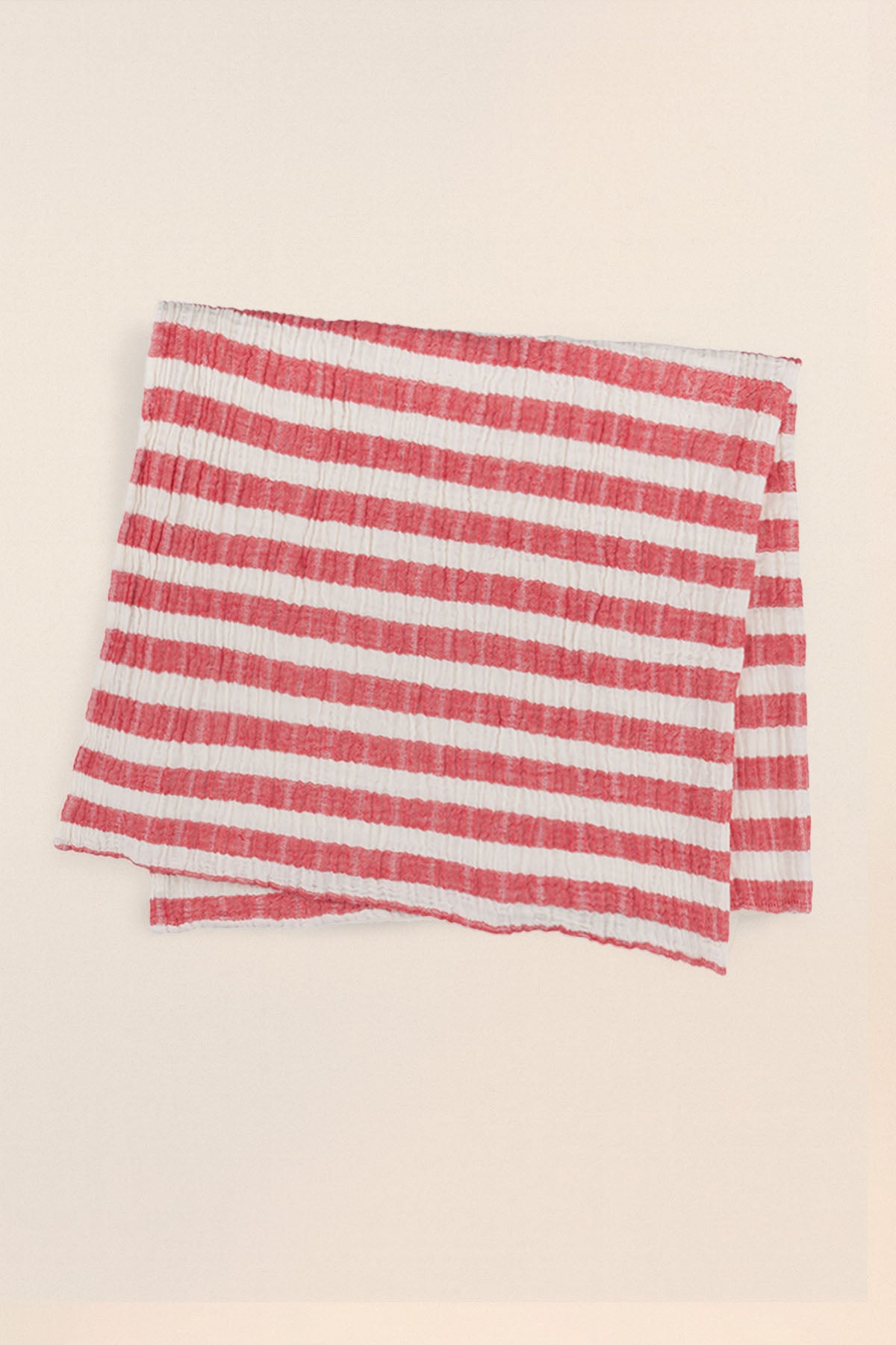 Çizgili İnce Müslin Bebek Örtüsü 2'li Set 80x80 cm Kırmızı