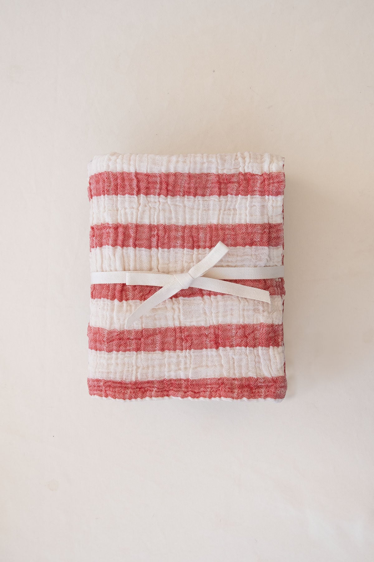 Stripy Muslin Red