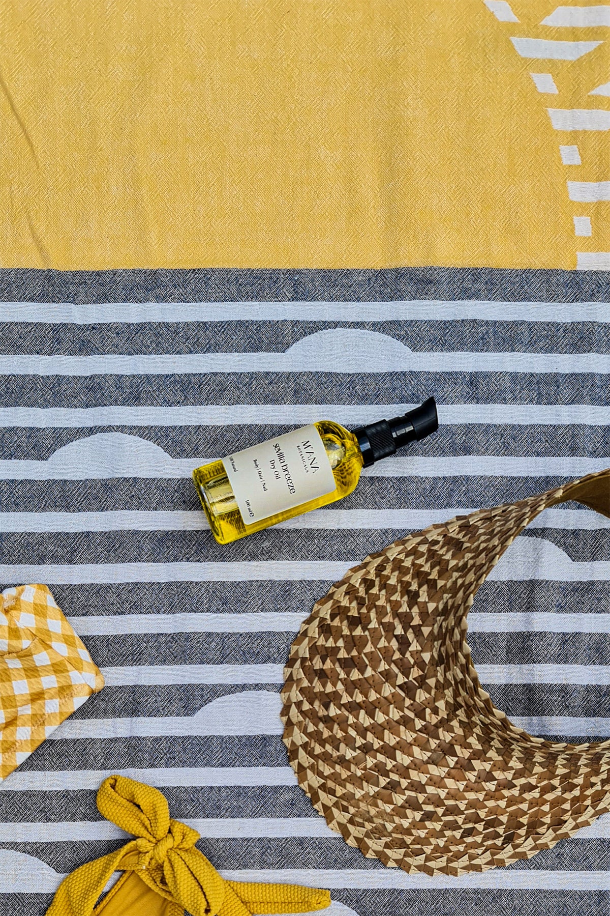 Sunset Peştemal ve Sevilla Breeze Kuru Yağ Hediye Seti Lacivert, Taşıma Çantalı